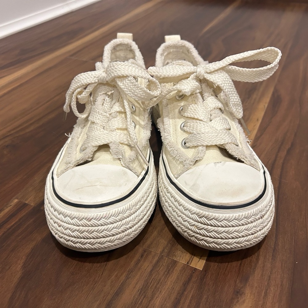 Women's Cream Canvas Sneakers